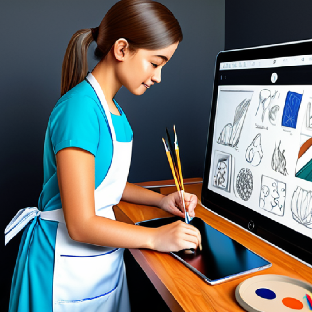 **

"A professional artist, fully clothed in a modest studio apron, creating a cute cartoon character design on a digital tablet. The studio is bright and clean with various art supplies. Safe for work, appropriate content, perfect anatomy, natural proportions, family-friendly, high quality digital art."

**