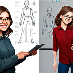 **

"A young, professional character designer, fully clothed in a modest and stylish outfit, working at a digital art station in a bright, modern studio. The character is smiling confidently. The background includes character design sketches and reference materials. Perfect anatomy, correct proportions, natural pose, well-formed hands, proper finger count, natural body proportions, professional, safe for work, appropriate content, fully clothed, family-friendly."

**