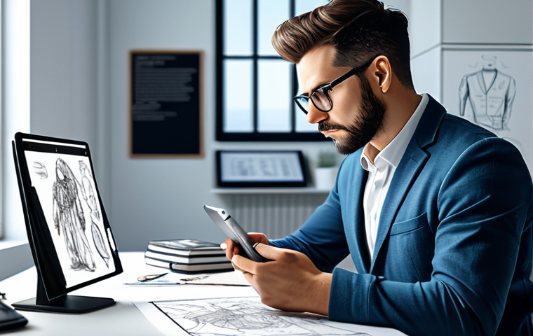 **

"A professional character designer in a modern, brightly lit office, working on a digital tablet, surrounded by concept sketches and design references, fully clothed in appropriate attire, glasses, perfect anatomy, natural proportions, safe for work, appropriate content, professional, high-resolution, digital art."

**