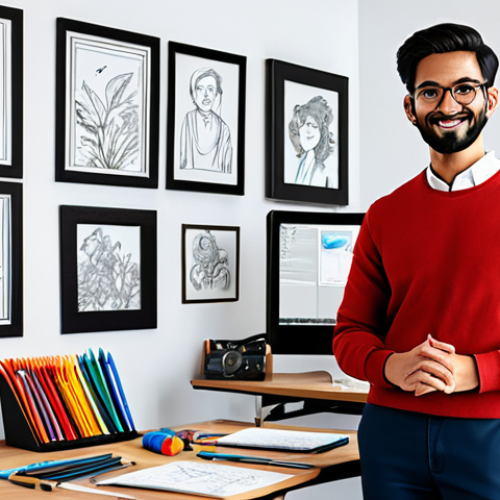 Showcasing Individuality**

"A character designer at their workstation, surrounded by sketches and digital art tools, fully clothed in stylish, appropriate attire, showcasing their unique art style. The background is a brightly lit studio with character design concept art displayed on the walls. The designer has a confident and friendly expression. Safe for work, appropriate content, family-friendly, professional, perfect anatomy, correct proportions, natural pose, well-formed hands, proper finger count, natural body proportions, high quality."

**