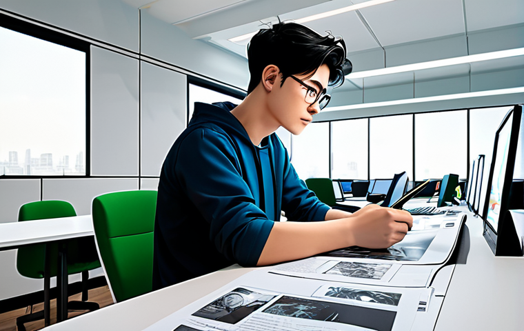 캐릭터디자인 자격증 필기 시험 FAQ - "An illustration of a character design workshop, featuring diverse students learning about color the...