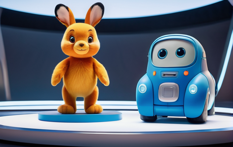 캐릭터디자인의 정체성과 브랜딩 연결 - **Fandom Connection in the Digital Age:** A beloved brand character is joyfully interacting with a d...