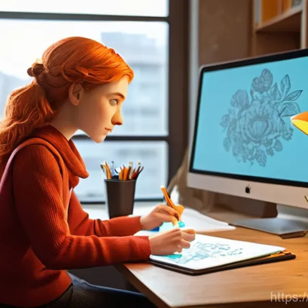 캐릭터디자인 자격증 학습을 위한 자료 정리 - **Prompt:** A female character designer in her late 20s, with a focused and thoughtful expression, i...