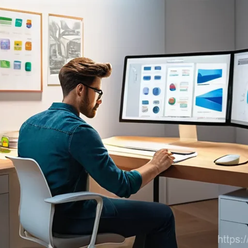 캐릭터디자인 자격증 취득 실패 사례와 교훈 - A young, determined character designer, mid-20s, wearing smart casual attire, stands in a modern, br...