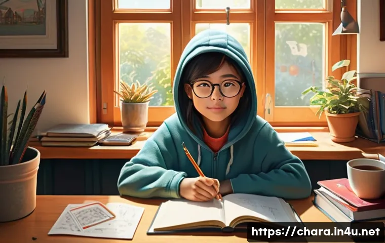 캐릭터디자인 자격증 학습에서 필요한 자료 정리 - **Prompt:** A young, determined character designer, with a focused expression, sits comfortably at a...