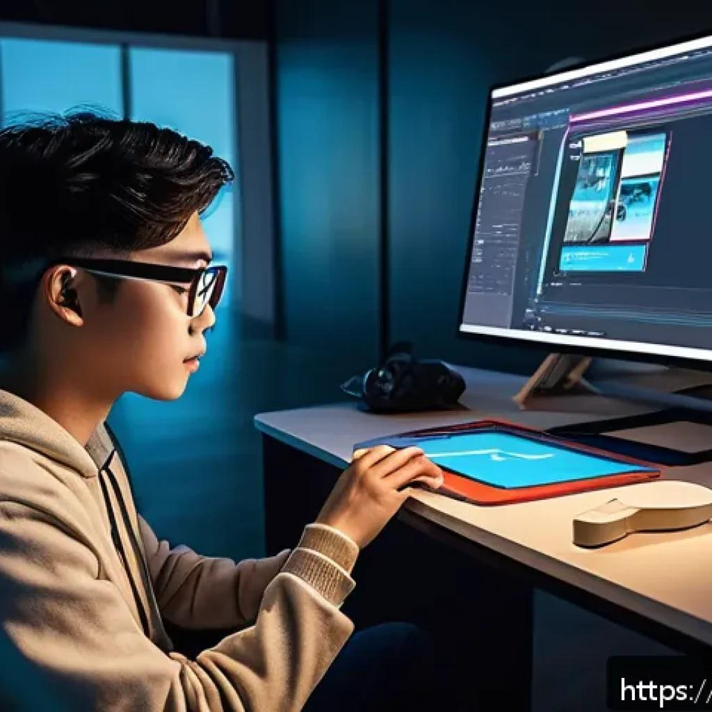 캐릭터디자이너로서 시장 가치를 높이는 법 - A futuristic digital artist workspace showcasing a character designer at work, surrounded by multipl...