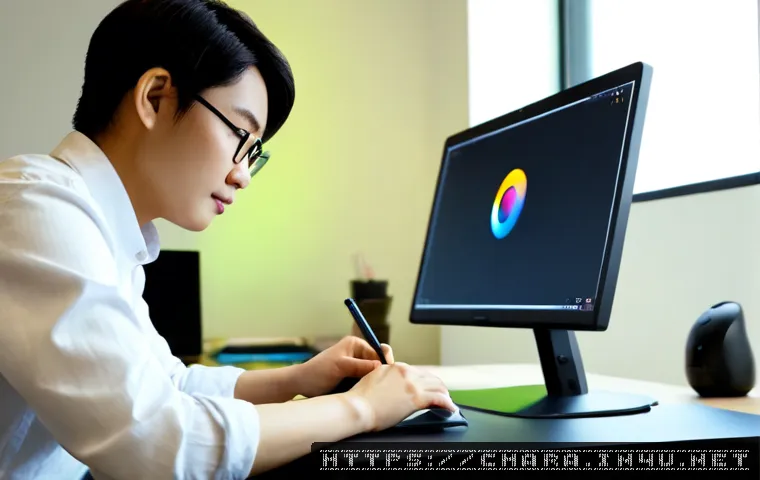 캐릭터디자인 직무에서 요구되는 최신 기술 - Photorealistic modern character designer working at a clean studio desk, adult professional using a ...